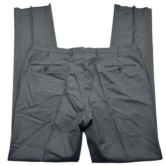 Incotex Pants Mens Gray 40 x 38 Raw Hem 100% Wool Flat...